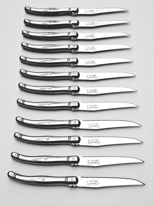 Laguiole - 12x Steak Knives - Completely Stainless Steel -, Antiquités & Art, Antiquités | Ustensiles de cuisine