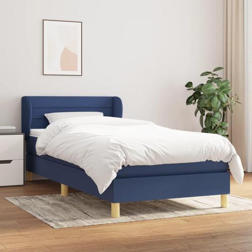 vidaXL Sommier à lattes de lit avec matelas Bleu 100x200, Maison & Meubles, Chambre à coucher | Lits, Neuf, Envoi