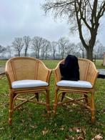 Chaise (2) - Webbing avec des chaises à coque en bambou -