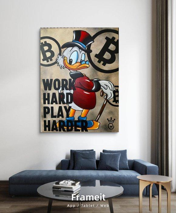 Xavier Van Walsem (1980) - scrooge mcduck work hard, Antiek en Kunst, Kunst | Schilderijen | Modern