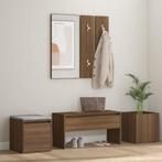 vidaXL Garderobe set bewerkt hout bruin eikenkleur, Verzenden, Nieuw