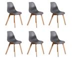 Eetkamerstoelen KITO - set van 6 eettafel stoelen - grijs, Huis en Inrichting, Stoelen, Ophalen of Verzenden, Nieuw