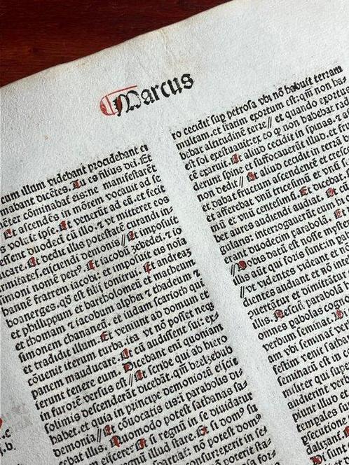 Nicolaus De Lyra Niccolò Di Lira - Incunabolo Bibbia Latina, Antiek en Kunst, Antiek | Boeken en Manuscripten