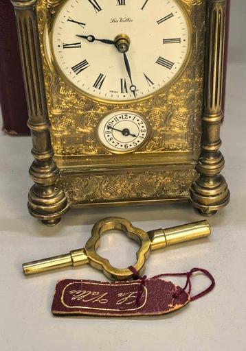 Pendulette de voyage, Réveil - La Vallée - Laiton, Plaqué or