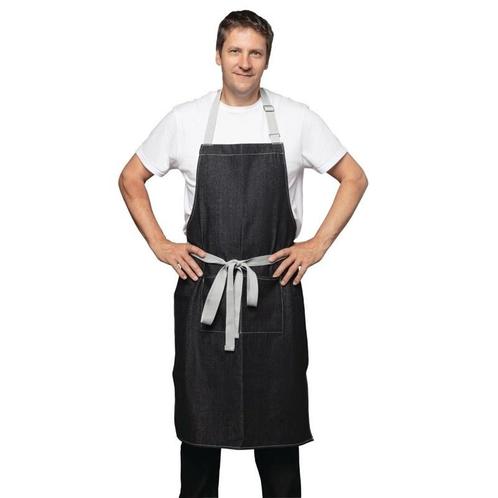 Whites Southside halterschort zwart denim |, Zakelijke goederen, Horeca | Keukenapparatuur, Nieuw in verpakking, Verzenden