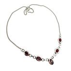 Zonder Minimumprijs - 2-delige sieradenset Zilver - Garnet