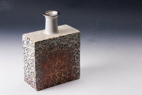 Vaas - Aardewerk, Zeer fijne Mashiko vierkante vaas met, Antiek en Kunst, Antiek | Overige Antiek