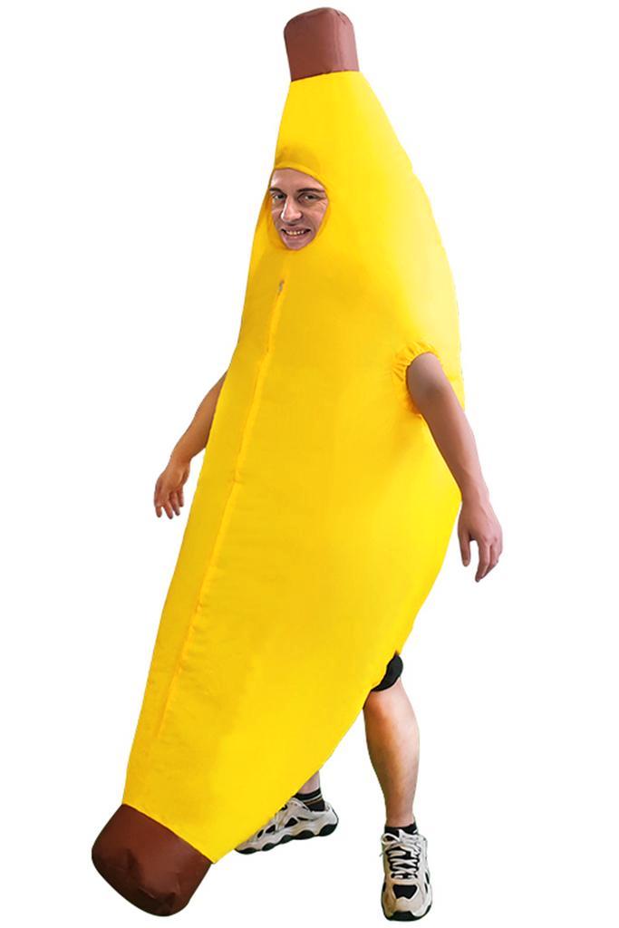 KIMU® Opblaas Kostuum Banaan Pak Opblaasbaar Pak Bananenpak, Kleding | Heren, Carnavalskleding en Feestkleding, Nieuw, Ophalen of Verzenden