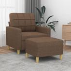 vidaXL Fauteuil met voetenbank 60 cm stof bruin, Huis en Inrichting, Zetels | Zetels, Verzenden, Nieuw
