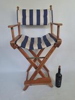 Stoel - stuurstoel - Hout, Textiel - Hoge regisseurs stoel, Antiek en Kunst