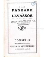 1929 PANHARD & LEVASSOR INSTRUCTIEBOEKJE FRANS, Ophalen of Verzenden