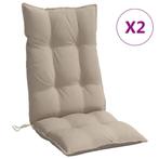 Tuinkussens Taupe Hoge Rug (2st) | Retour Deal | Superkoop!, Tuin en Terras, Tuinmeubel-accessoires, Verzenden, Nieuw