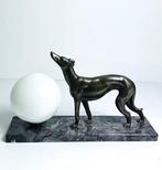 Lampe de table - Lévrier - Métal, Marbre, Verre, Antiquités & Art