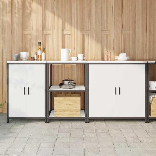 vidaXL Keukenopbergsysteem met plank Anders 3 pcs Wit 210 x, Huis en Inrichting, Kasten | Overige, Nieuw, Verzenden