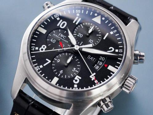IWC - Pilot Rattrapante Double Chronograph - IW377801 -, Handtassen en Accessoires, Horloges | Antiek