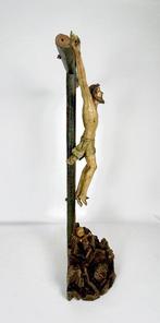 sculptuur, Cristo crucificado - 96 cm - Hout - 1850, Antiek en Kunst