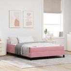 vidaXL Boxspringbed met matras Roze 140 x 190 cm Fluweel, Huis en Inrichting, Verzenden, Nieuw