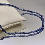 Draad van natuurlijke multisfumura saffieren in blauw/grijs,