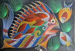 Francisco (Chico) da Silva (1910-1985) - Peixes (Fish) – Oil, Antiek en Kunst