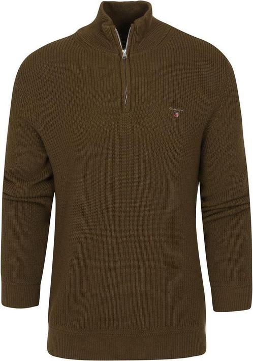 Gant Halfzip Wol Donkergroen maat Maat 52/54 (L) Heren, Kleding | Heren, Truien en Vesten, Groen, Nieuw, Maat 52/54 (L), Verzenden