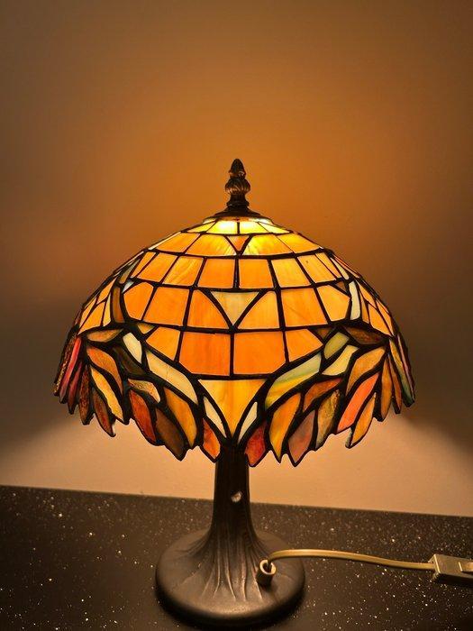 Tiffany, In style of - Tafellamp - Glas-in-lood, Staal, Antiquités & Art, Curiosités & Brocante