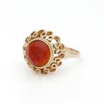 Ring - 14 karaat Geel goud - Carneool, Handtassen en Accessoires, Ringen, Nieuw