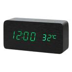 Houten Digitale LED Klok - Wekker Alarm  Snooze Temperatuur, Verzenden
