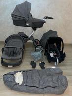 Stokke Xplory mélange Gray kinderwagen 3-in-1Cybax Maxi Cosi, Ophalen, Zo goed als nieuw, Kinderwagen, Verstelbare duwstang