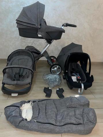Stokke Xplory mélange Gray kinderwagen 3-in-1Cybax Maxi Cosi beschikbaar voor biedingen