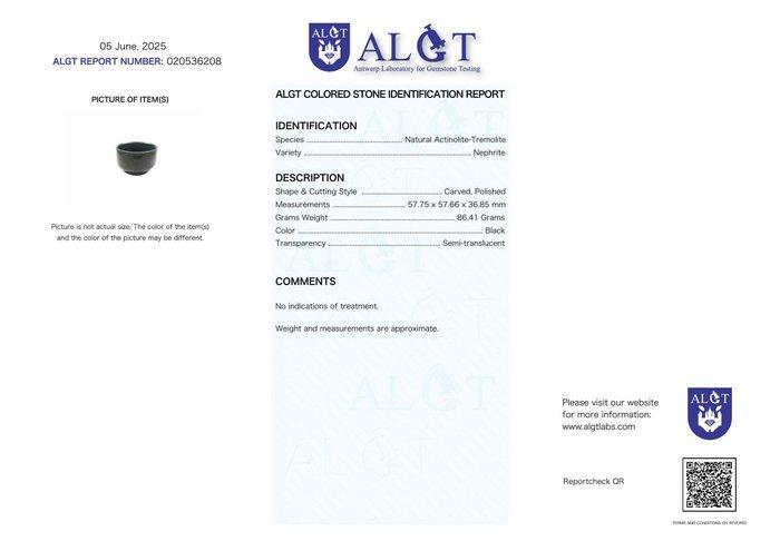 ALGT Certified - Grote en Meesterlijke Natuurlijke Nephriet, Verzamelen, Mineralen en Fossielen