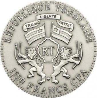Togo. 1500 Francs 2013 Lunar Schlange, 2 Oz (.999)