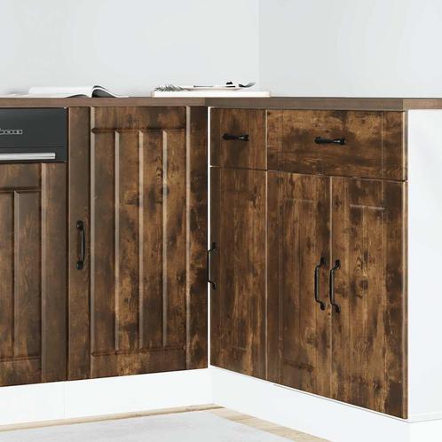 vidaXL Spoelbakonderkast Lucca bewerkt hout gerookt, Huis en Inrichting, Kasten | Overige, Nieuw, Verzenden