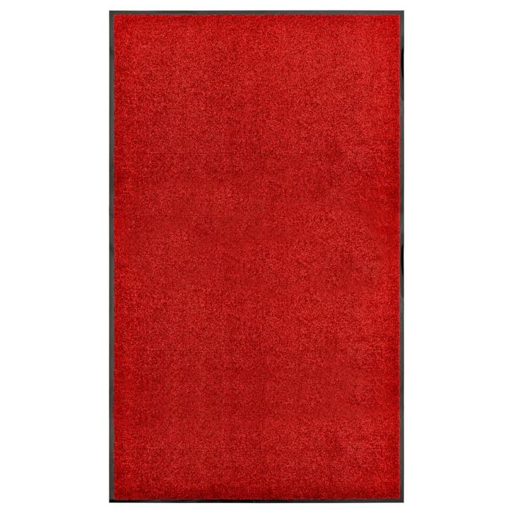 vidaXL Deurmat wasbaar 90x150 cm rood, Tuin en Terras, Deurmatten, Nieuw, Verzenden
