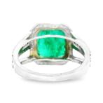 Ring Platina - 4.83ct. tw. Smaragd - Diamant - Émeraude, Nieuw