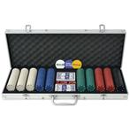 vidaXL Pokerset met 500 chips aluminium, Verzenden, Nieuw