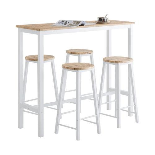 2dekans | SoBuy - Bartafel met 4 Krukken - OGT22-WN -Max., Huis en Inrichting, Tafels | Eettafels, Ophalen of Verzenden