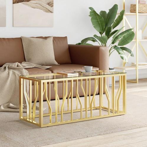 vidaXL Salontafel 110x45x45 cm roestvrij staal en glas, Huis en Inrichting, Tafels | Salontafels, Nieuw, Verzenden