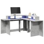 vidaXL Bureau met LED-verlichting 152x152x91 cm hout, Huis en Inrichting, Verzenden, Nieuw