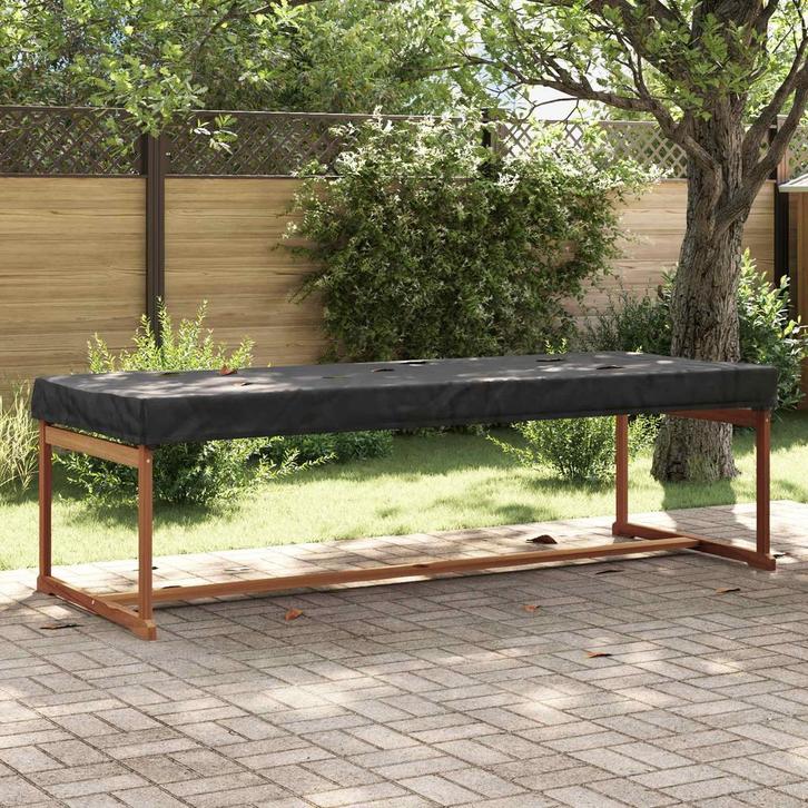 vidaXL Tafel Dekking Effen Zwart 102 x 202 x 15 cm Stof, Tuin en Terras, Tuinmeubel-accessoires, Nieuw, Verzenden