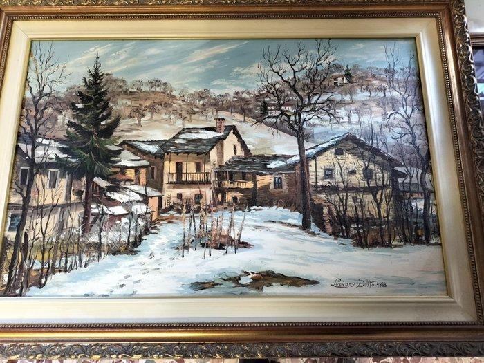 Luciano Ditto (XX) - Paesaggio invernale, Antiquités & Art, Art | Peinture | Classique