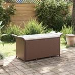 vidaXL Tuinbank met kussen 116x46x57 cm poly rattan bruin, Verzenden, Nieuw