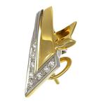 Oorbellen - 18 karaat Witgoud, Geel goud - 0.16ct. tw., Handtassen en Accessoires, Oorbellen, Nieuw