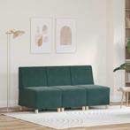 vidaXL Modulaire Sofa Eenheid Armless 3 pcs Donkergroen, Huis en Inrichting, Verzenden, Nieuw
