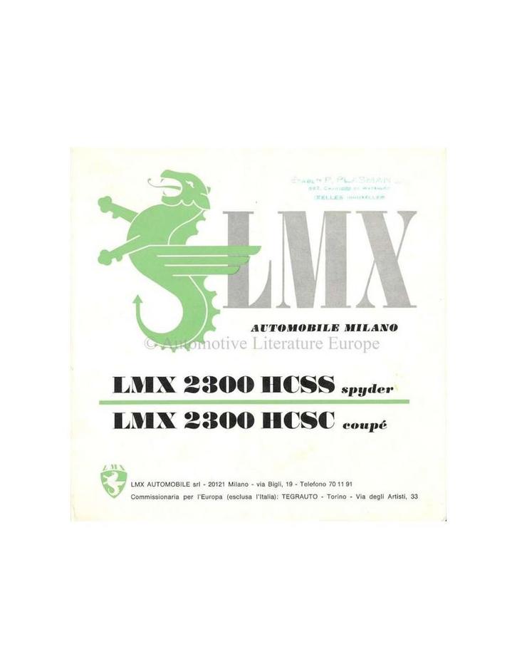 197? LMX 2300 HCSS SPYDER / HCSC COUPE BROCHURE, Boeken, Auto's | Folders en Tijdschriften, Ophalen of Verzenden
