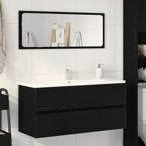 vidaXL Wastafelkast 100x38,5x45 cm spaanplaat zwart, Huis en Inrichting, Badkamer | Badkamermeubels, Nieuw, Verzenden
