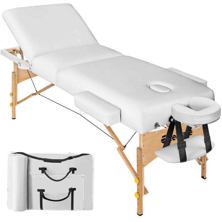 tectake 3 zones massagetafel Somwang 7,5cm matras en houten, Sport en Fitness, Massageproducten, Verzenden