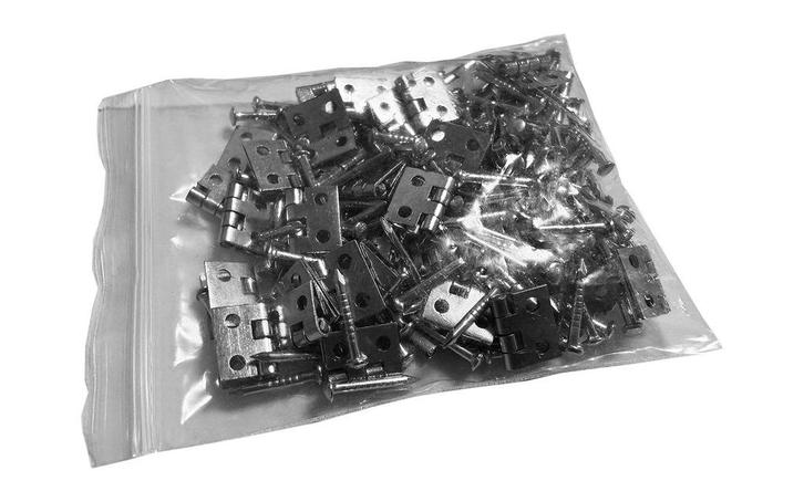 Set van 50 mini metalen scharnieren, 10x8 mm (zilverkleur), Doe-het-zelf en Bouw, Gereedschap | Overige machines, Nieuw, Verzenden