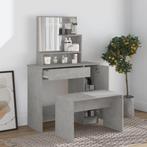 vidaXL Kaptafelset 86,5x35x136 cm betongrijs, Verzenden, Nieuw