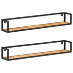 vidaXL Wandschappen 2 st 120 cm massief acaciahout, Verzenden, Nieuw