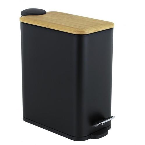 Design prullenbak badkamer - zwart bamboe - 5 liter - mod..., Huis en Inrichting, Woonaccessoires | Prullenbakken, Minder dan 50 cm
